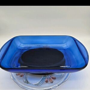 Anchor Blue Glass Baking Tray